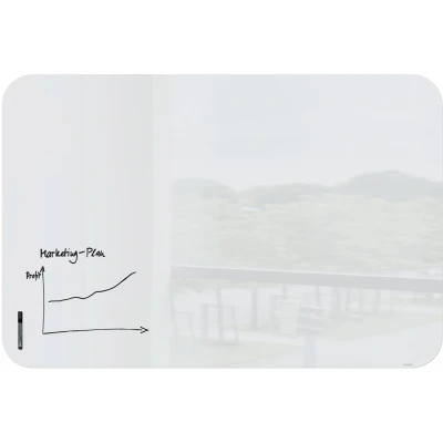 Afbeelding van Sigel glasmagneetbord Artverum wit 180x120x1cm inclusief bordmarker zwart SI GL306