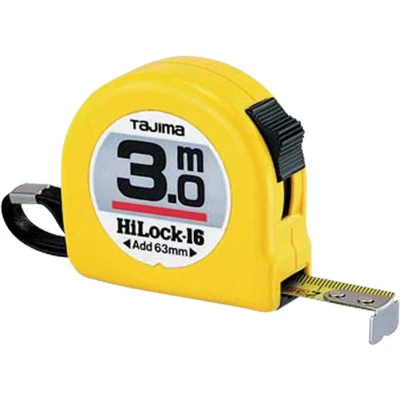 Afbeelding van Tajima H6P30MY &quot;Hi Lock&quot; meetlint, geel, 3 m x 16 mm