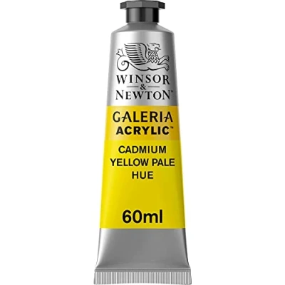 Afbeelding van Winsor &amp; Newton 2120114 Galeria acrylverf, hoge pigmentatie, lichtecht en verouderingsbestendig, romige vloeiende consistentie 60ml Tube, Cadmium Yellow Pale Hue