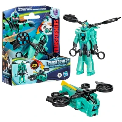 Afbeelding van Transformers EarthSpark 1 Step Flip Changer, Chaos Terran Spitfire actiefiguur