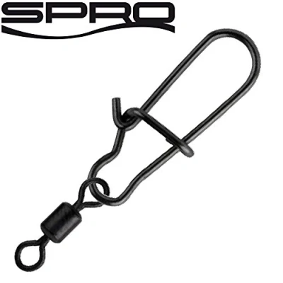 Afbeelding van Spro Matte Black Easy Snap &amp; Rolling Swivel (13 pcs) Maat : size 2+6 11 kilo