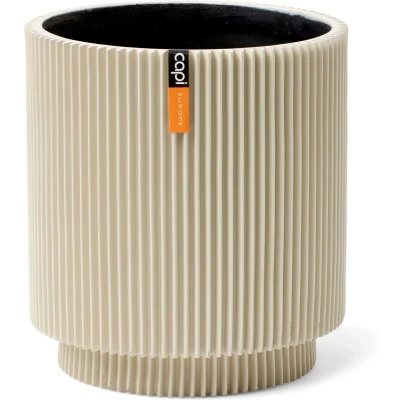 Afbeelding van Capi Europe Vaas cilinder Groove Colours 19x21 Beige