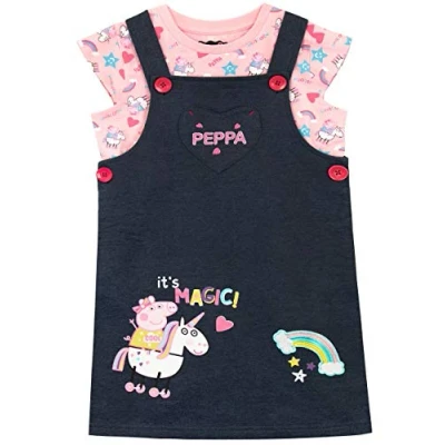 Afbeelding van Peppa Pig Meisjes Overgooier Jurk en T Shirt Eenhoorn Veelkleurig 86