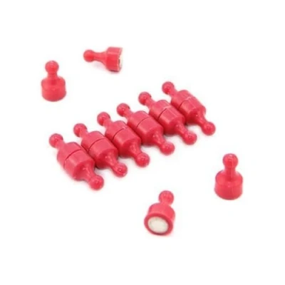 Afbeelding van Roze kegelmagneet voor koelkast, kantoor, whiteboard, notitiebord, archiefkast 12 mm dia x 21 hoog pak van