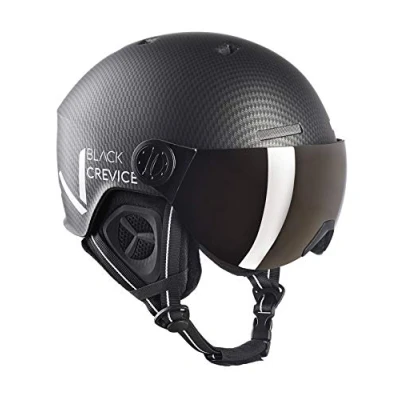 Afbeelding van Black Crevice Skihelm SÖLDEN met vizier, zwart carbon mat/wit, S (51 54)