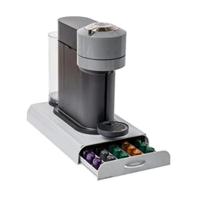 Afbeelding van Mind Reader &#039;Anchor&#039; voor 50 Nespresso Capsules, Zilveren Koffiepad Opberglade