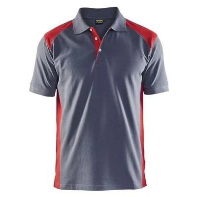 Afbeelding van Blaklader Poloshirt piqué 3324 1050 Grijs/Rood XS