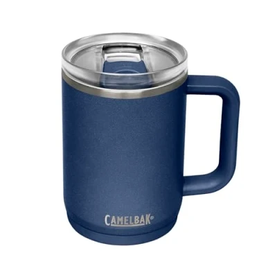Afbeelding van CamelBak Thrive Mug Vacuum Insulated Isolatie drinkbeker 470 ml RVS Lekvrije Drinkfles Waterfles Reisbeker Thermosfles Blauw (Navy)