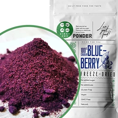 Afbeelding van Gevriesdroogde Wilde Bosbessenpoeder XL 300g Freeze Dried Fruit Wild Blueberry Powder Geen Toegevoegde Suikers, Glutenvrij Gedehydrateerd Gedroogde Bosbessen Gefriergetrocknet Blue Berry