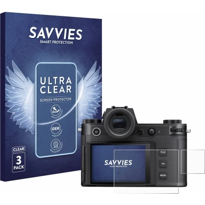 Afbeelding van Savvies Screenprotector voor Leica SL3 S (Display + Schouderdisplay) Folie Beschermfolie transparant (6 Stuks)