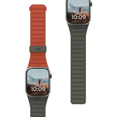 Afbeelding van UAG Pathfinder riem (Silicone, Apple Watch Ultra), Horlogebandjes, Groen, Oranje