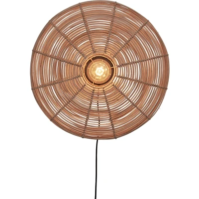 Afbeelding van Good&amp;Mojo Wandlamp Tanami Rotan Schijf Large Naturel 55x14x55cm