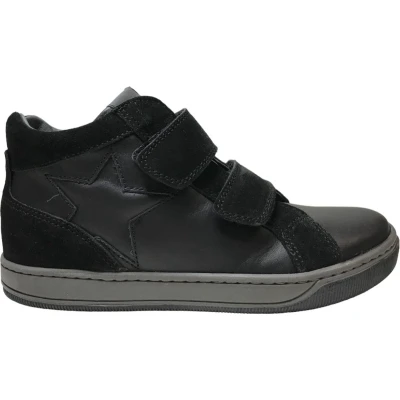 Afbeelding van Naturino Clay Star mt 24 2 velcro&#039;s ster lederen hoge sneakers zwart