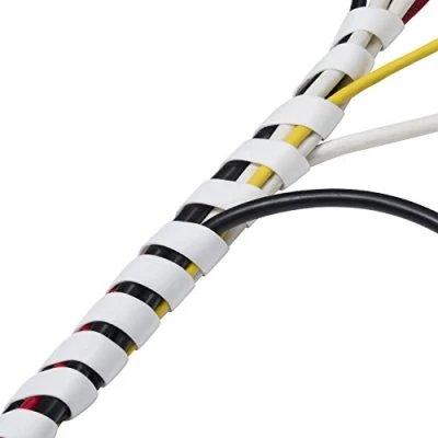 Afbeelding van D Line spiraal kabelbinder, CTW2.5W, netjes kabelbeheeroplossing voor het flexibele kabelgeleiding organisatie van kabels, kabels afdedekken 2,5 meter lengte, wit