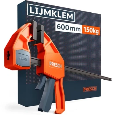 Afbeelding van Presch lijmklem 600mm Snelspanklem met 150 kg klemkracht voor onmiddellijke bevestiging Stabiel dankzij koolstofstaal en glasvezel versterkte behuizing eenhand spreidfunctie