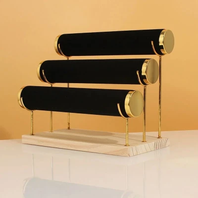Afbeelding van Luxe Sieradenrek Sieradenstandaard Juwelenhouder Sieraden Organizer Houder voor Horloges/Armbanden/Kettingen Zwart