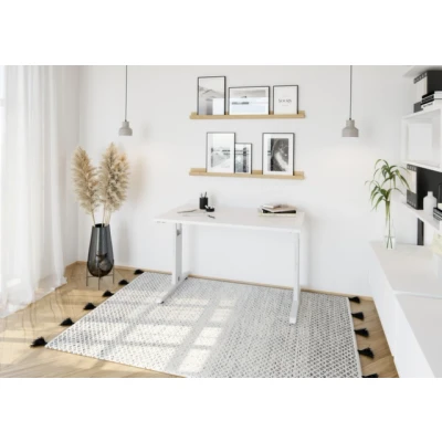 Afbeelding van MEGA 612 W Bureau Tafelhoogte I In hoogte verstelbaar Wit/Wit 120 x 67