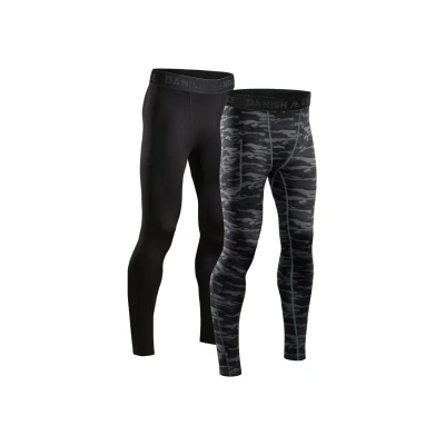 Afbeelding van Danish Endurance Compression 2 PACK Onderbroek Multicolor black grey camo, Heren, Maat: Large, camo