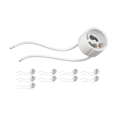 Afbeelding van ledscom.de 10 stuks GU10 fitting, keramisch, wit, 230V AC, max. 25W