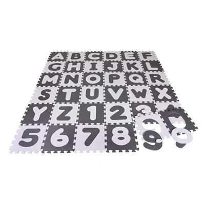 Afbeelding van knorr® speelgoed Puzzelmat Alpha inzet + nummers grijs wit