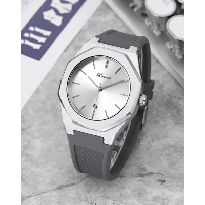 Afbeelding van Denvosi HerenHorloge Polshorloge Heren Cadeau Horloge Geschenkdoos Mannen Zilver &amp; Grijs Polsband