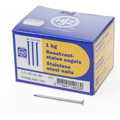Afbeelding van Hjz RVS nagels bombe kop 3.4 x 65mm 1kg