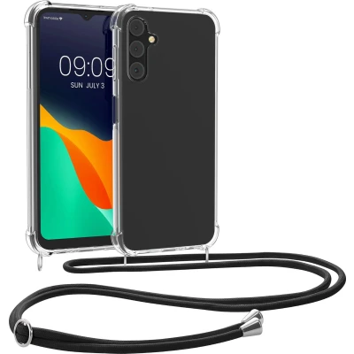Afbeelding van kwmobile telefoonhoesje geschikt voor Samsung Galaxy A14 5G Hoesje met telefoonkoord Back cover in transparant