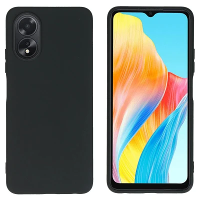 Afbeelding van Oppo A18 Hoesje Siliconen en TPU (zacht) iMoshion Softcase/Backcover Zwart Telefoonhoesje