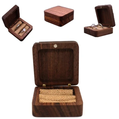 Afbeelding van Ringdoos Huwelijk Aanzoek Sieradendoos Bruiloft Oorbellen doosje Luxe Ringdoosje Ring Box
