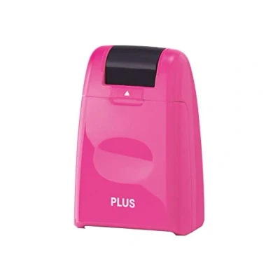 Afbeelding van PLUS Japan, Gegevensbescherming rolstempel camouflage in roze, tekstzwart, identiteitsbescherming, per stuk verpakt (1 x 1 rolstempel)
