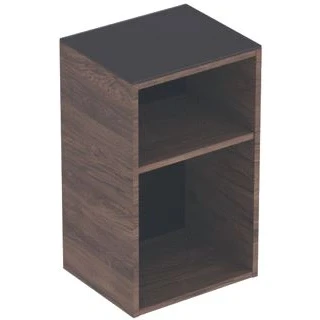 Afbeelding van Geberit smyle zijkast vierkant wand open spaanplaat 600 x 360 299mm hxbxd notelaar hickory 500 358 jr 1