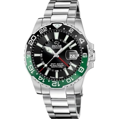 Afbeelding van Jaguar J1011/5 Heren Horloge Saffierglas Roestvrijstaal/Staal Zilverkleurig Ø 44.5 mm Quartz Vouw/Vlindersluiting 20 ATM (duiken)