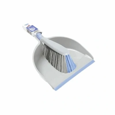 Afbeelding van York Bacteria Stop Handveger en schep bezem veegschep set veegset grijs blauw