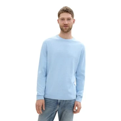 Afbeelding van TOM Tailor Trui, Heren, Maat: XL, Bright wave blue melange