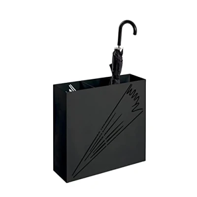 Afbeelding van HAKU Möbel paraplubak, metaal, zwart, B 50 x D 16 H 48 cm