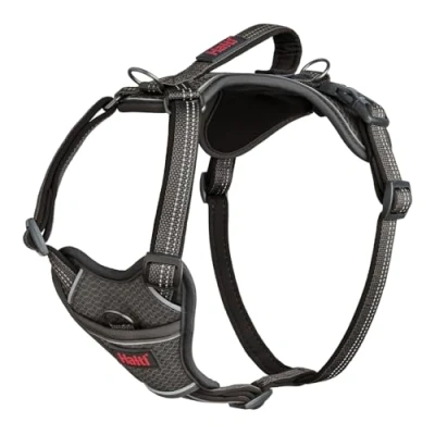 Afbeelding van HALTI Anatomy hondenharnas met greep Geeft uw hond volledige bewegingsvrijheid voor een comfortabele wandeling. 3 bevestigingspunten, neopreen gevoerd, verstelbaar en reflecterend (Maat L, Grijs)