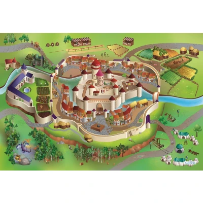 Afbeelding van Achoka Speelkleed Kasteel Middeleeuwen, 100x150cm