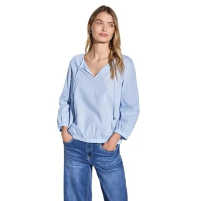 Afbeelding van Street One Gestreepte damesblouse, Smoked Blue, 42