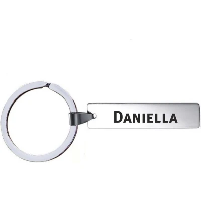 Afbeelding van Sleutelhanger Met Naam Daniella RVS