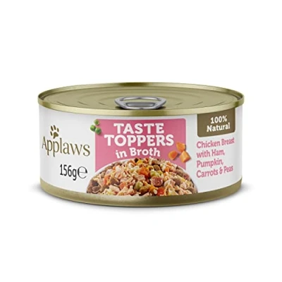 Afbeelding van Applaws Dog Taste Toppers Kip met ham in bouillon 156 gr. per 12 stuks
