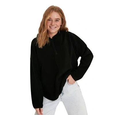 Afbeelding van Trendyol Kaki Dik Fleece Gebreid Sweatshirt Met Capuchon En Ritssluiting, Oversized/Brede Pasvorm Twoaw22Sw2063