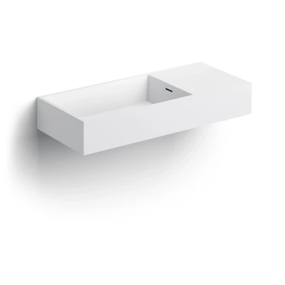 Afbeelding van Wastafel Clou Wash Me 75x32x12 cm Solid Surface (Rechts)