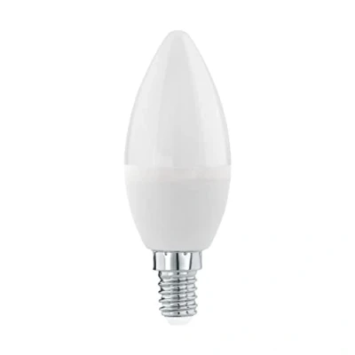Afbeelding van EGLO LED lamp E14 dimbaar, Edison kaars gloeilamp, 5,5 Watt (40w equivalent), 470 Lumen, lichtbron warm wit, opaal glas, 3000 Kelvin, C37, Ø 3,7 cm