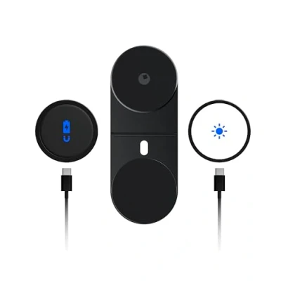 Afbeelding van Rolling Square Edge Full Kit Mobiele Telefoonhouder, Universele Wireless Magnetische Oplader voor Telefoon, Licht 1000 Lumen, Telefoonhouder Smartworking, Zwart