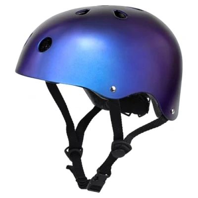 Afbeelding van LeapBeast Skaterhelm, fietshelm, ventilatie, veiligheid, licht, skateboardhelm voor fiets, skateboard, scooter, BMX, kind en volwassenen