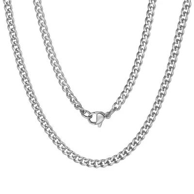 Afbeelding van Fako Bijoux® Schakelketting Staal RVS Gourmette Cuban Link 5mm 55cm Zilverkleurig