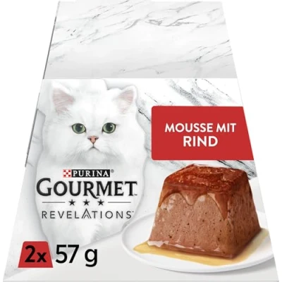 Afbeelding van Gourmet Purina Revelations Mousse met rundvlees, verpakking van 24 stuks (24 x 57 g)
