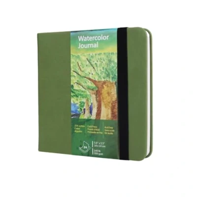 Afbeelding van tumuarta Aquarel schetsboek, 300 g, 25% katoen, 14 x cm, 24 vellen, 48 pagina&#039;s, zuurvrij, aquarelboek, Mixed Media kunstenaarspapier, aquarelpapier, blok ideaal voor aquarel, acryl (groen,