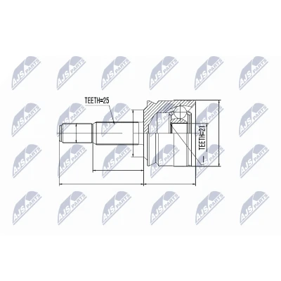 Afbeelding van Homokineet reparatie set, aandrijfas NTY NPZ MS 020