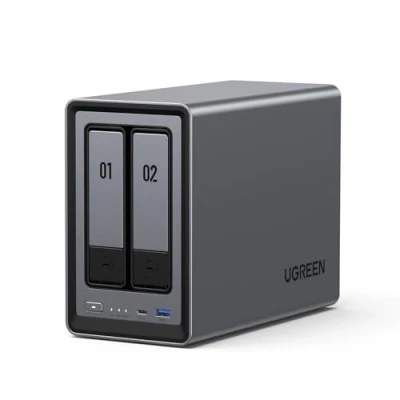 Afbeelding van UGREEN NASync DXP2800, 2 bay desktop NAS, Intel N100 Quad Core CPU, 8 GB DDR5 RAM, 1 * 2,5 GbE, M.2 NVMe aansluitingen, 4K HDMI, Network Attached Storage (schijfloos)